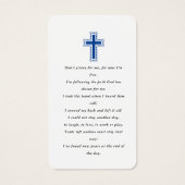 Einfache Blue Foto Beileid Beerdigung Gebetskarte (Rückseite)