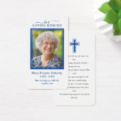 Einfache Blue Foto Beileid Beerdigung Gebetskarte (Schreibtisch)