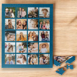 Einfache Blue Foto Collage 20 Picture Instagram Puzzle<br><div class="desc">Mit diesem Personalisierten Jigsaw-Puzzle können Sie Ihre hochgeschätzten Erinnerungen erfassen. Dieses Puzzle mit Platz für Ihre Lieblings-Fotos schafft eine atemberaubende visuelle Darstellung Ihrer besonderen Momente. Personalisieren Sie es mit Ihren eigenen Bildern, um ein einzigartiges Geschenk für Freunde, Familie oder sogar sich selbst zu machen. Perfekt für Geburtstage, Jubiläen oder einfach...</div>