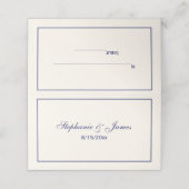 Einfache Blue-Frame-Escort-Karten mittlerer Größe Platzkarte (Außenseite Aufgefaltet)