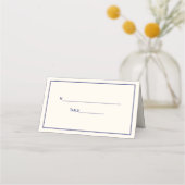 Einfache Blue-Frame-Escort-Karten mittlerer Größe Platzkarte (Rückseite)