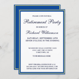 Einfache Blue Gold Einladung für das Party der Alt