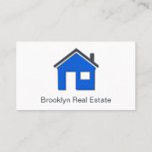 Einfache Blue & Grau Zuhause Icon Real Anwesen Age Visitenkarte (Rückseite)