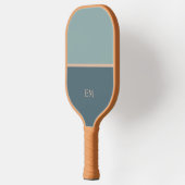 Einfache Blue Green Monogram Initials Pickleball Schläger (Links)