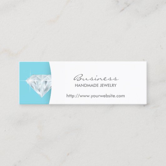 Einfache Blue Handmade Schmuck Business Card Mini Visitenkarte (Vorderseite)