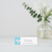 Einfache Blue Handmade Schmuck Business Card Mini Visitenkarte (Stehend Vorderseite)