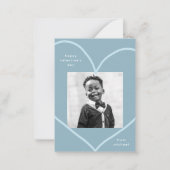 Einfache Blue Heart Klasse Valentine's Day Card Mitteilungskarte (Vorderseite)