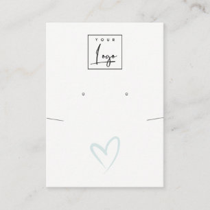 Einfache Blue Heart Necklace-Logo-Anzeige Visitenkarte