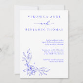 Einfache Blue Jewel Tone Hochzeit Einladung (Vorderseite)