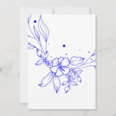 Einfache Blue Jewel Tone Hochzeit Einladung (Rückseite)