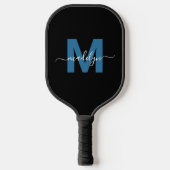 Einfache Blue Letter Name Monogram Pickleball Schläger (Vorderseite)