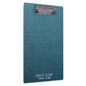 Einfache Blue Linen Textur Klemmbrett (Rechts)