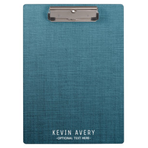 Einfache Blue Linen Textur Klemmbrett