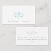 Einfache Blue Lotus Blume Business Card Visitenkarte (Vorne/Hinten)