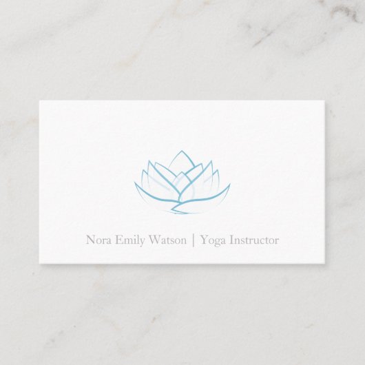 Einfache Blue Lotus Blume Business Card Visitenkarte (Vorderseite)