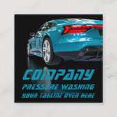 Einfache Blue Luxury Car Company QR Code Quadratische Visitenkarte (Vorderseite)