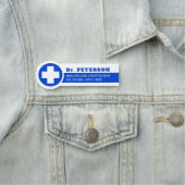 Einfache Blue Medical Healthcare Doctor Namensschild (Beispiel)