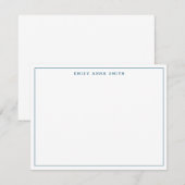 Einfache Blue Modern Berufliche Grenznotizkarte Mitteilungskarte (Vorne/Hinten)