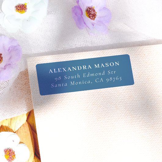 Einfache Blue Modern Serif-Rücksendeadresse