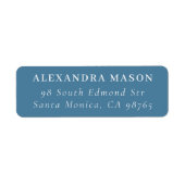 Einfache Blue Modern Serif-Rücksendeadresse (Vorne)