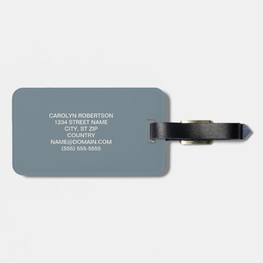 Einfache Blue Monogram Initial Gepäckmarke Gepäckanhänger (Rückseite horizontal)