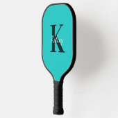 Einfache Blue Monogram Initial + Name Pickleball Schläger (Links)