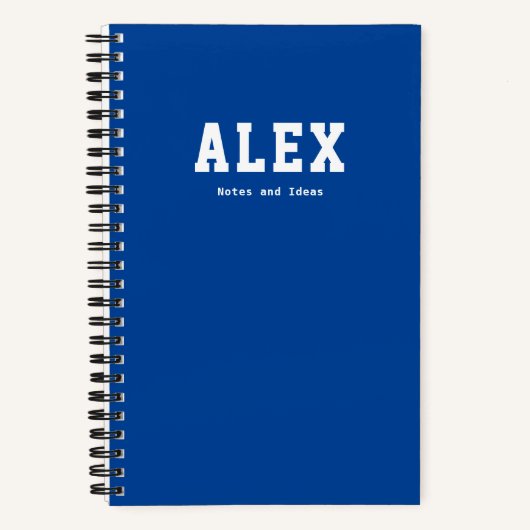 Einfache Blue Notes and Ideas Wide Ruled Notizblock (Vorderseite)