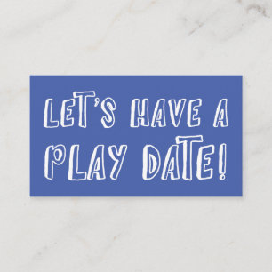 Einfache Blue Playful Mommy Play Date Card Telefonnummerkarte