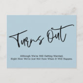 Einfache Blue Postponed Wedding Ankündigung Postkarte (Vorderseite)