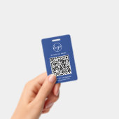 Einfache Blue QR Code Mitarbeiter-ID Ausweis (Handheld)