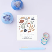Einfache Blue Redwood Blume Moderne Hochzeiten Flyer (Einzeln)