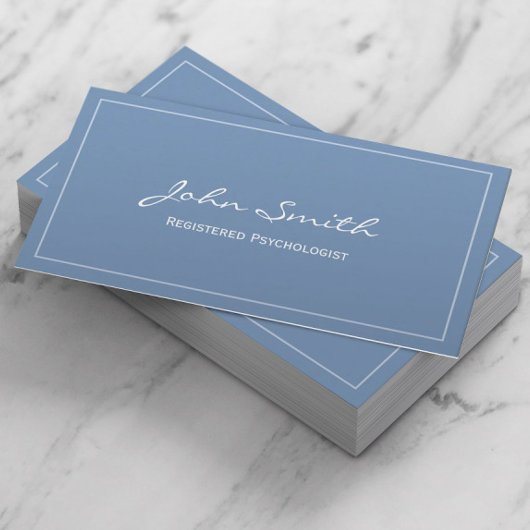Einfache Blue Registered Psychologin Business Card Visitenkarte