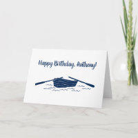 Einfache Blue Rowboat Graphic Custom Message