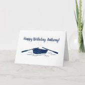 Einfache Blue Rowboat Graphic Custom Message Karte (Vorderseite)