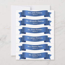 Einfache Blue Silk Ribbon Banner Hochzeiten Platzk Einladung