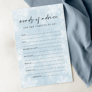 Einfache Blue Snowflakes Baby Shower Admin Card