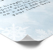 Einfache Blue Snowflakes Winter Baby Diaper Raffle Poster (Ecke)