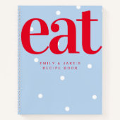 Einfache Blue Spot Paare Verlobung Rezept Notizblock (Vorderseite)