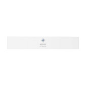 Einfache Blue Thistle Monogram Wedding Einladungsbanderole (Flach)