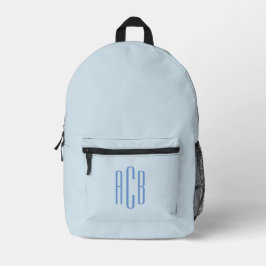 Einfache Blue Three Letter Monogram Bedruckter Rucksack