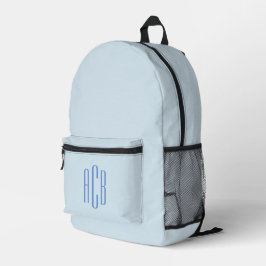 Einfache Blue Three Letter Monogram Bedruckter Rucksack
