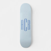 Einfache Blue Three Letter Monogram Skateboard (Vorne)