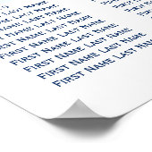 Einfache Blue Watercolor Hochzeitstabelle Poster (Ecke)