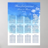 Einfache Blue Watercolor Hochzeitstabelle Poster (Vorne)