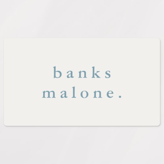 Einfache Blue Waterproof Name Etiketten (Design 1)