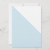 Einfache Blue White Gold Moderne Taufe Einladung (Rückseite)