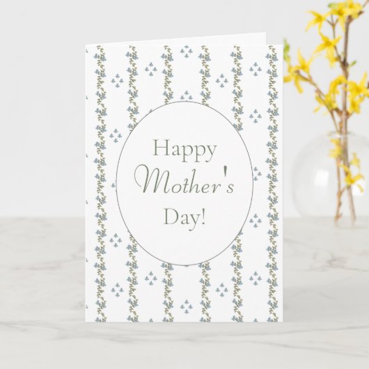 Einfache Blue & White Painted Happy Mütter Day Car Karte (Gelbe Blume)