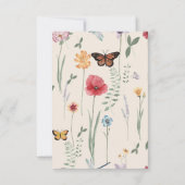 Einfache Blue Wildblume Liebe und Dank Hochzeit Dankeskarte (Rückseite)