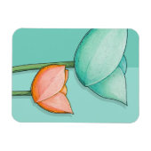 Einfache Blume aquamarin orange Premium Magnet (Horizontal)