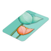 Einfache Blume aquamarin orange Premium Magnet (Linke Seite)